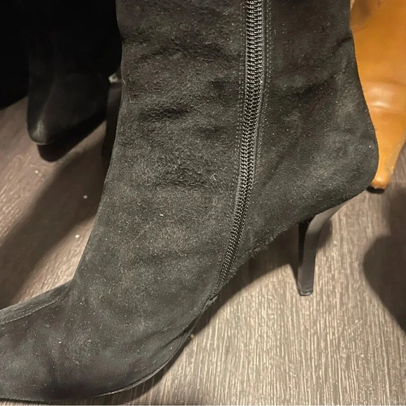 Gucci Black Suede Square Pointed Toe Heel Boots Witchy Grunge Dark Romantic Sz 9 - Picture 14 of 15